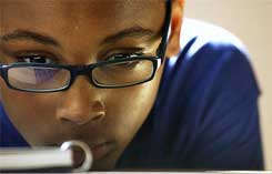 Student at work