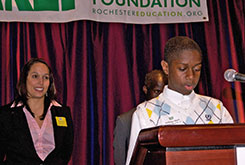 Student Anthony Short and teacher Elizabeth Schindler